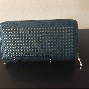 Teal Wallet with Gold Studs